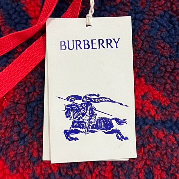 NWT! Burberry Abstract Rose Fleece Hoodie Blue Red Heavy Duty Medium MSRP $1350! - Picture 4 of 11
